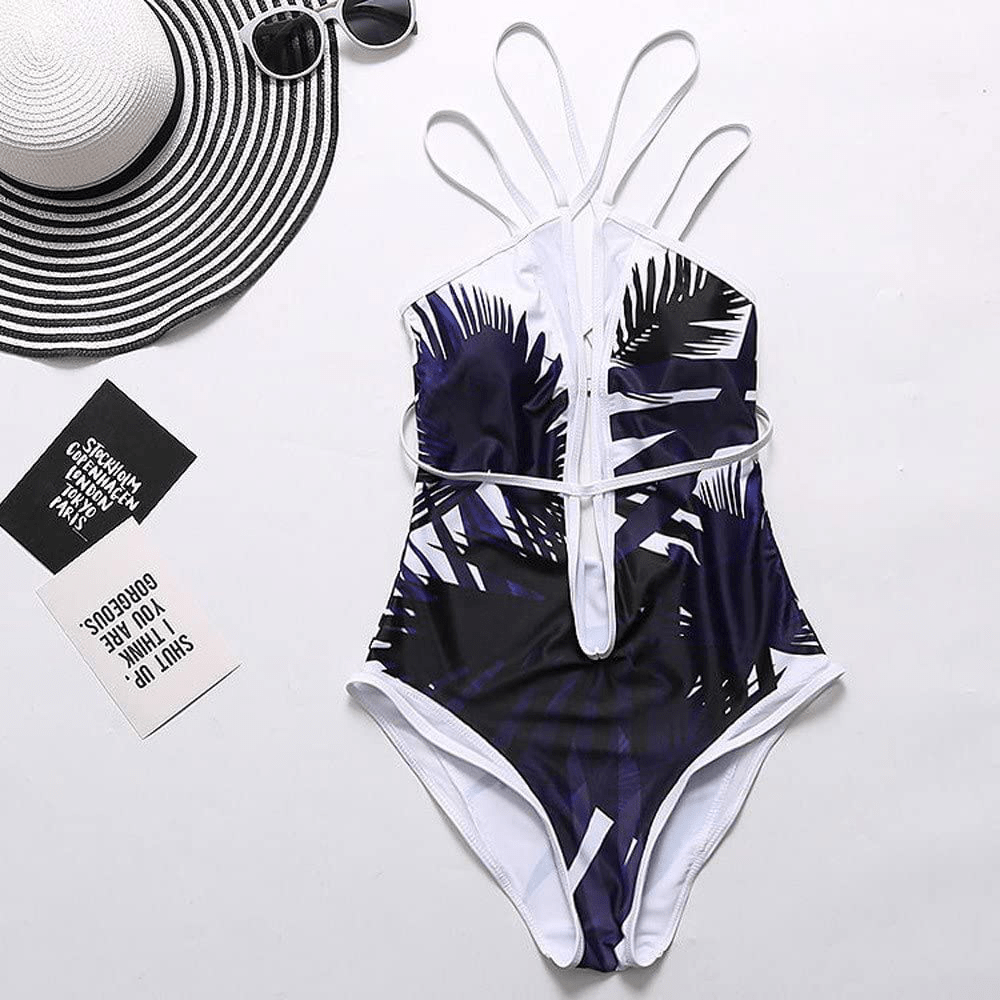 Womens Sexy Bikini Swimsuit,One-Piece Monokini Deep V Neckline Back Criss Cross Swimwear Tummy Control Bathing Suit Apparel & Accessories > Clothing > Swimwear Kylie Max   