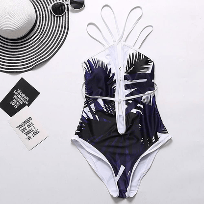 Womens Sexy Bikini Swimsuit,One-Piece Monokini Deep V Neckline Back Criss Cross Swimwear Tummy Control Bathing Suit Apparel & Accessories > Clothing > Swimwear Kylie Max   