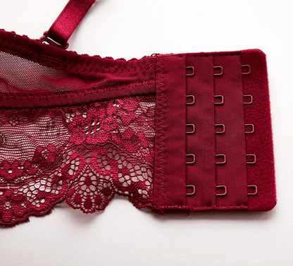 Womens Sexy Embroidery Lace Plunge Push up Bra Set Underwear and Panties Set Apparel & Accessories > Clothing > Underwear & Socks > Lingerie Purplegrape   