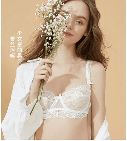 Womens Sexy Embroidery Lace Plunge Push up Bra Set Underwear and Panties Set Apparel & Accessories > Clothing > Underwear & Socks > Lingerie Purplegrape   