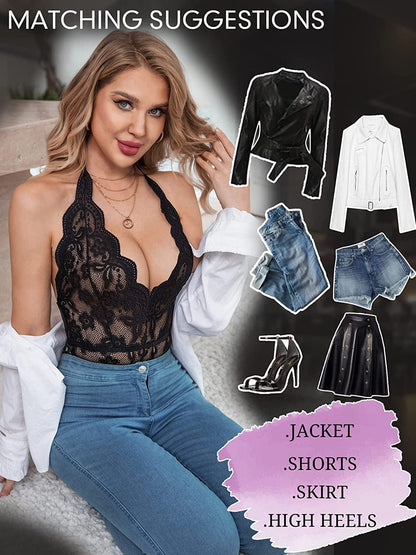 Womens Sexy Lingerie Deep V-Neck Lace Bodysuit Bridal Naugthy Teddy Lingerie Body Suits Tops Outfits