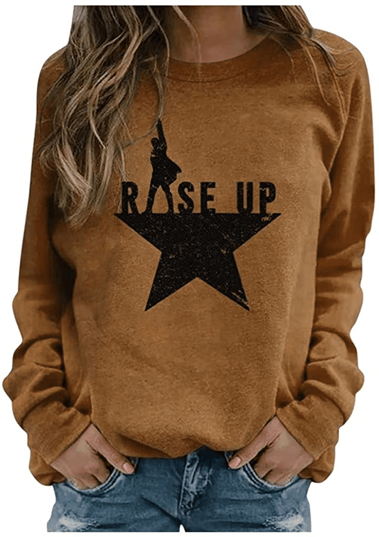 Womens Shirts Sweatshirt Hoodies Valentine'S Day Apparel Independence Day Novelty Long Sleeve Casual Top Girl Pullover Apparel & Accessories > Clothing > Activewear Kylie Max   