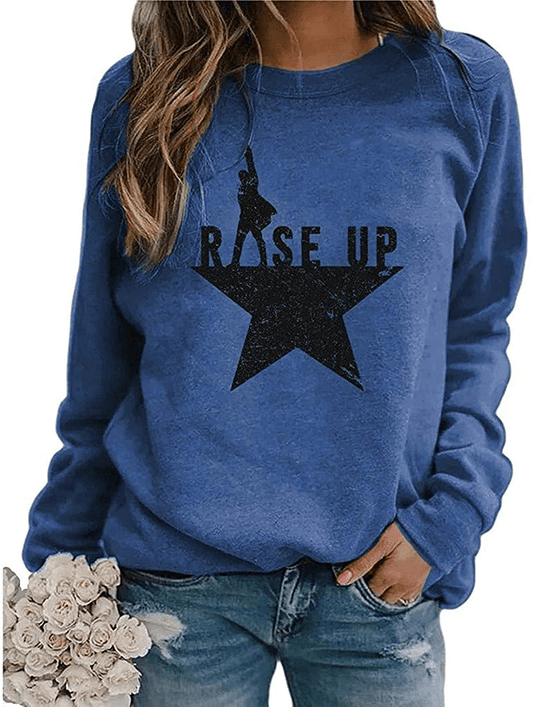 Womens Shirts Sweatshirt Hoodies Valentine'S Day Apparel Independence Day Novelty Long Sleeve Casual Top Girl Pullover Apparel & Accessories > Clothing > Activewear Kylie Max   