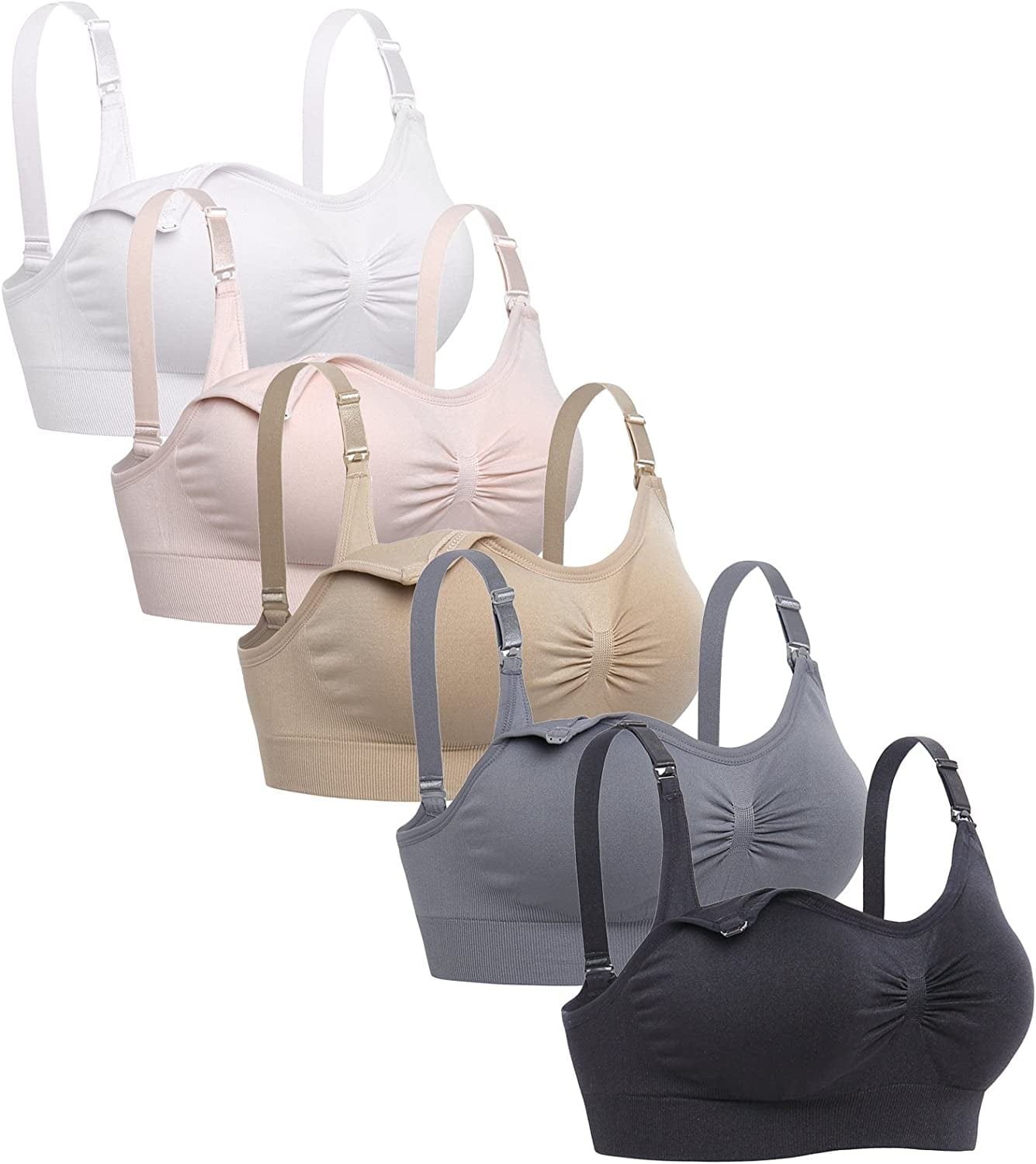 Womens Sleeping Nursing Bra Wirefree Breastfeeding Maternity Bralette Pack of 5 Pack of 5 / X-Large