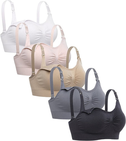 Womens Sleeping Nursing Bra Wirefree Breastfeeding Maternity Bralette Pack of 5 Pack of 5 / X-Large