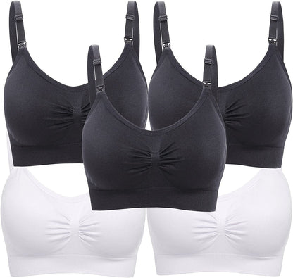 Womens Sleeping Nursing Bra Wirefree Breastfeeding Maternity Bralette Pack of 5