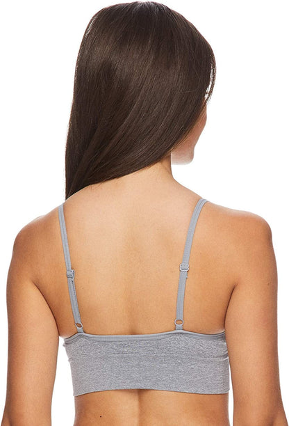 Womens Sports Bra Multipack - Wireless Bralettes for Women 3 Pack Heather Grey Meringue / X-Large