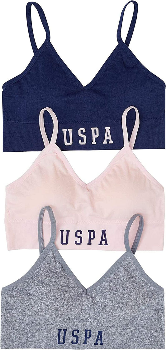 Womens Sports Bra Multipack - Wireless Bralettes for Women 3 Pack Heather Grey Meringue / X-Large