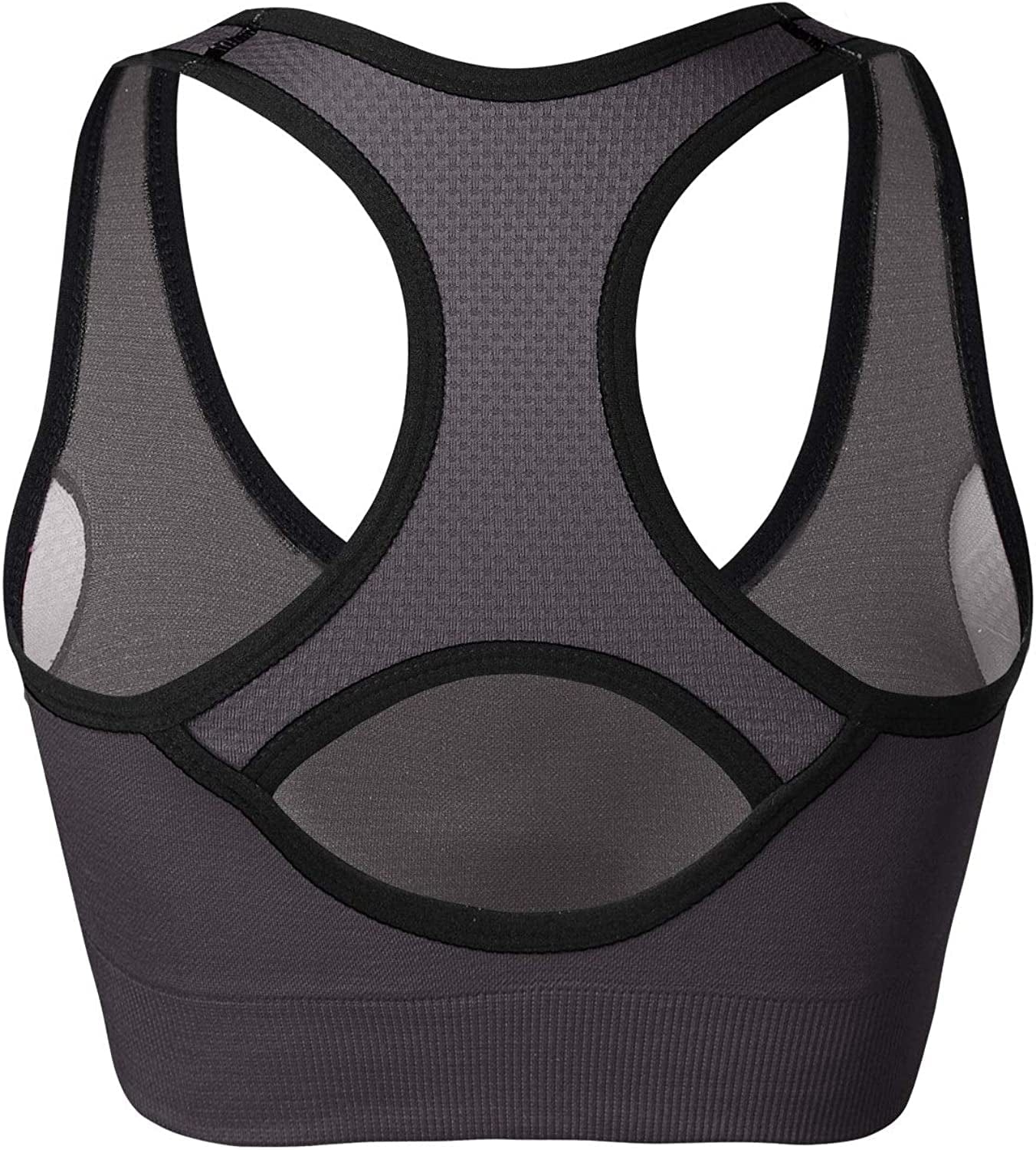 Womens Sports Bra Wirefree Seamless Padded Racerback Yoga Bra for Workout Gym Activewear with Removable Pads #0001