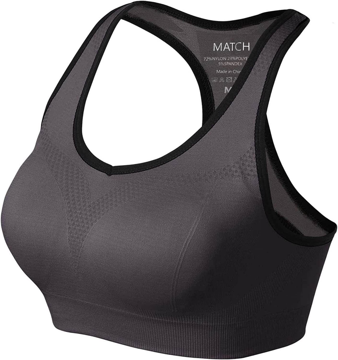 Womens Sports Bra Wirefree Seamless Padded Racerback Yoga Bra for Workout Gym Activewear with Removable Pads #0001