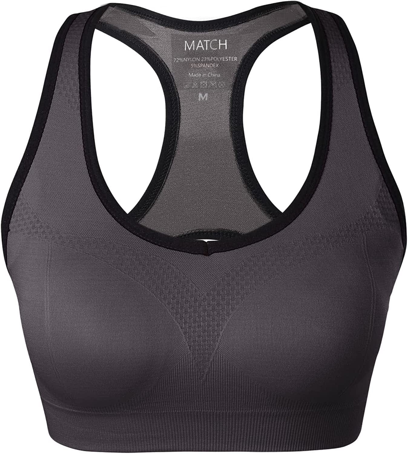 Womens Sports Bra Wirefree Seamless Padded Racerback Yoga Bra for Workout Gym Activewear with Removable Pads #0001