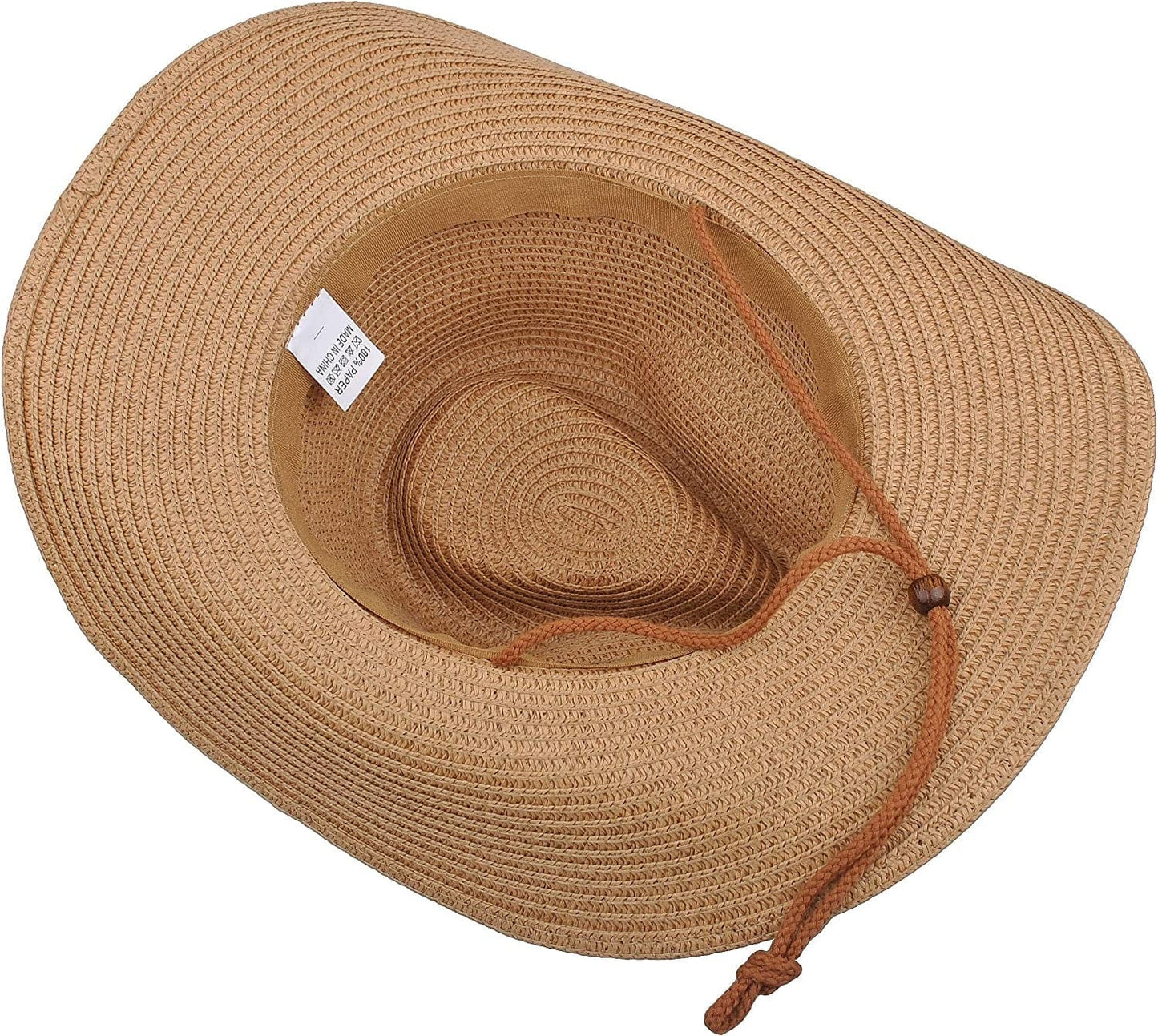 Womens Straw Cowboy Hat Shapeable Floppy Sun Hat Wide Birm Fedora Panama Hat for Beach Apparel & Accessories > Clothing Accessories > Hats EINSKEY   