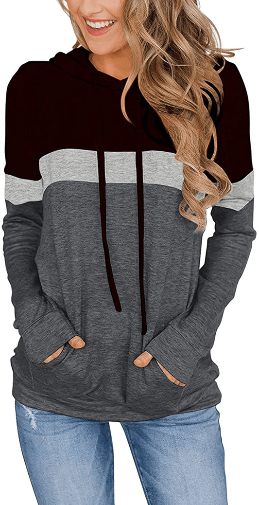 Womens Tops Ladies Tunics Casual Shirts Long Sleeve Hoodie Pullover Blouses Loose Fitting Tees Fashion Clothing Sweatshirts Apparel & Accessories > Clothing > Activewear Kylie Max   
