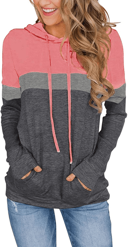 Womens Tops Ladies Tunics Casual Shirts Long Sleeve Hoodie Pullover Blouses Loose Fitting Tees Fashion Clothing Sweatshirts Apparel & Accessories > Clothing > Activewear Kylie Max   