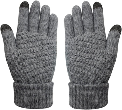 Womens Touch Screen Warm Soft Winter Knit Texting Gloves Cute Fashion Mittens for Smartphone Apparel & Accessories > Clothing Accessories > Gloves & Mittens JUMISEE Grey  