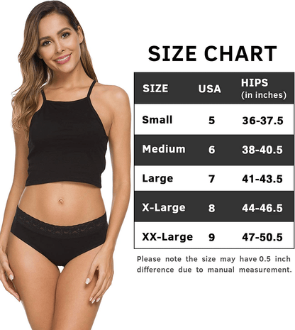 Womens Underwear Cotton Panties for Women Underpants Briefs Hipster Lace Bikini Pack Apparel & Accessories > Clothing > Underwear & Socks > Underwear GNEPH   