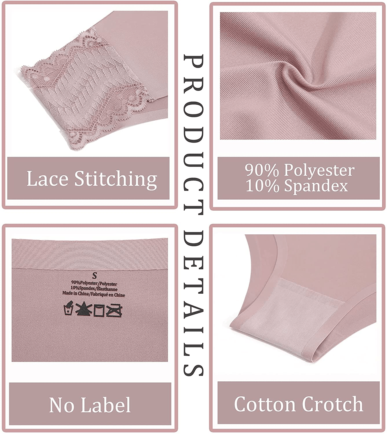 Womens Underwear Seamless Soft Stretch Lace Bikini Laser Cut Hipster Panties No Show Underwear Cheeky 6 Pack S-XL Apparel & Accessories > Clothing > Underwear & Socks > Underwear Take Talk   