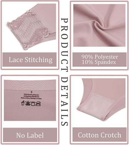 Womens Underwear Seamless Soft Stretch Lace Bikini Laser Cut Hipster Panties No Show Underwear Cheeky 6 Pack S-XL Apparel & Accessories > Clothing > Underwear & Socks > Underwear Take Talk   
