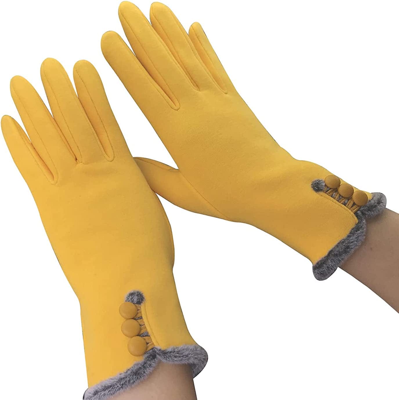 Womens Winter Gloves Warm Lined Touch Screen Driving Gloves (1Pack/2Pack/3Pack) Apparel & Accessories > Clothing Accessories > Gloves & Mittens T-GOTING Yellow  