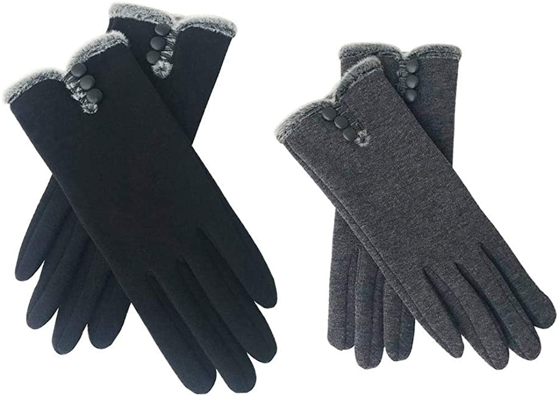 Womens Winter Gloves Warm Lined Touch Screen Driving Gloves (1Pack/2Pack/3Pack) Apparel & Accessories > Clothing Accessories > Gloves & Mittens T-GOTING Z-black & Grey (2 Pairs)  