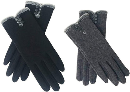Womens Winter Gloves Warm Lined Touch Screen Driving Gloves (1Pack/2Pack/3Pack) Apparel & Accessories > Clothing Accessories > Gloves & Mittens T-GOTING Z-black & Grey (2 Pairs)  