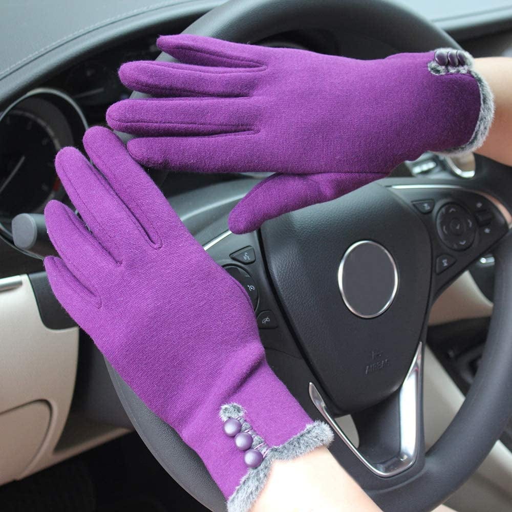 Womens Winter Gloves Warm Lined Touch Screen Driving Gloves (1Pack/2Pack/3Pack) Apparel & Accessories > Clothing Accessories > Gloves & Mittens T-GOTING Dark Purple  