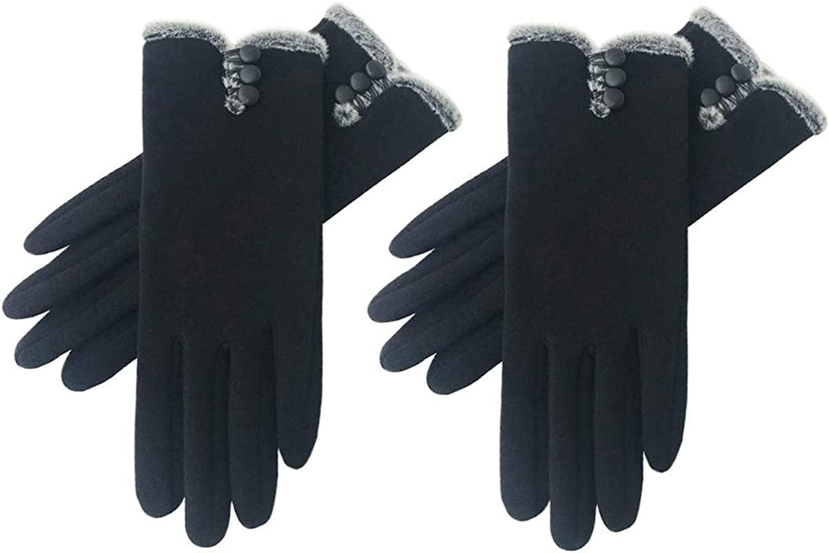 Womens Winter Gloves Warm Lined Touch Screen Driving Gloves (1Pack/2Pack/3Pack) Apparel & Accessories > Clothing Accessories > Gloves & Mittens T-GOTING Z-black & Black (2 Pairs)  