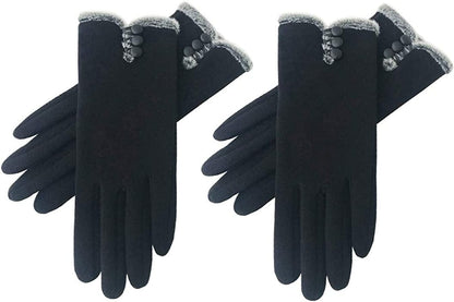 Womens Winter Gloves Warm Lined Touch Screen Driving Gloves (1Pack/2Pack/3Pack) Apparel & Accessories > Clothing Accessories > Gloves & Mittens T-GOTING Z-black & Black (2 Pairs)  