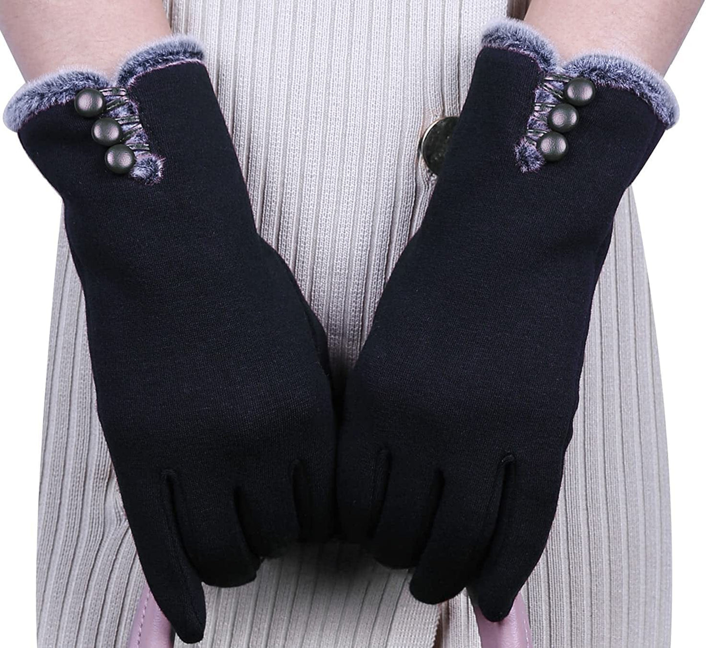 Womens Winter Gloves Warm Lined Touch Screen Driving Gloves (1Pack/2Pack/3Pack) Apparel & Accessories > Clothing Accessories > Gloves & Mittens T-GOTING Black  