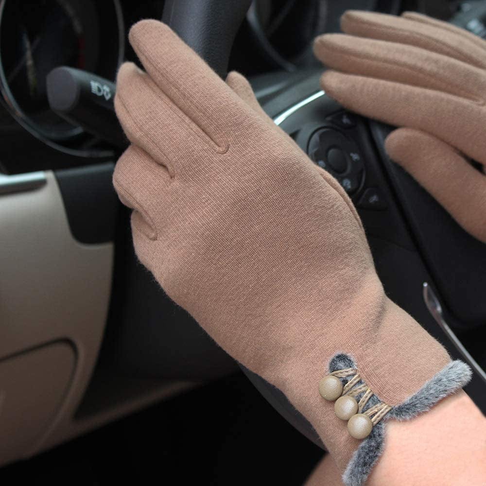 Womens Winter Gloves Warm Lined Touch Screen Driving Gloves (1Pack/2Pack/3Pack) Apparel & Accessories > Clothing Accessories > Gloves & Mittens T-GOTING Khaki  