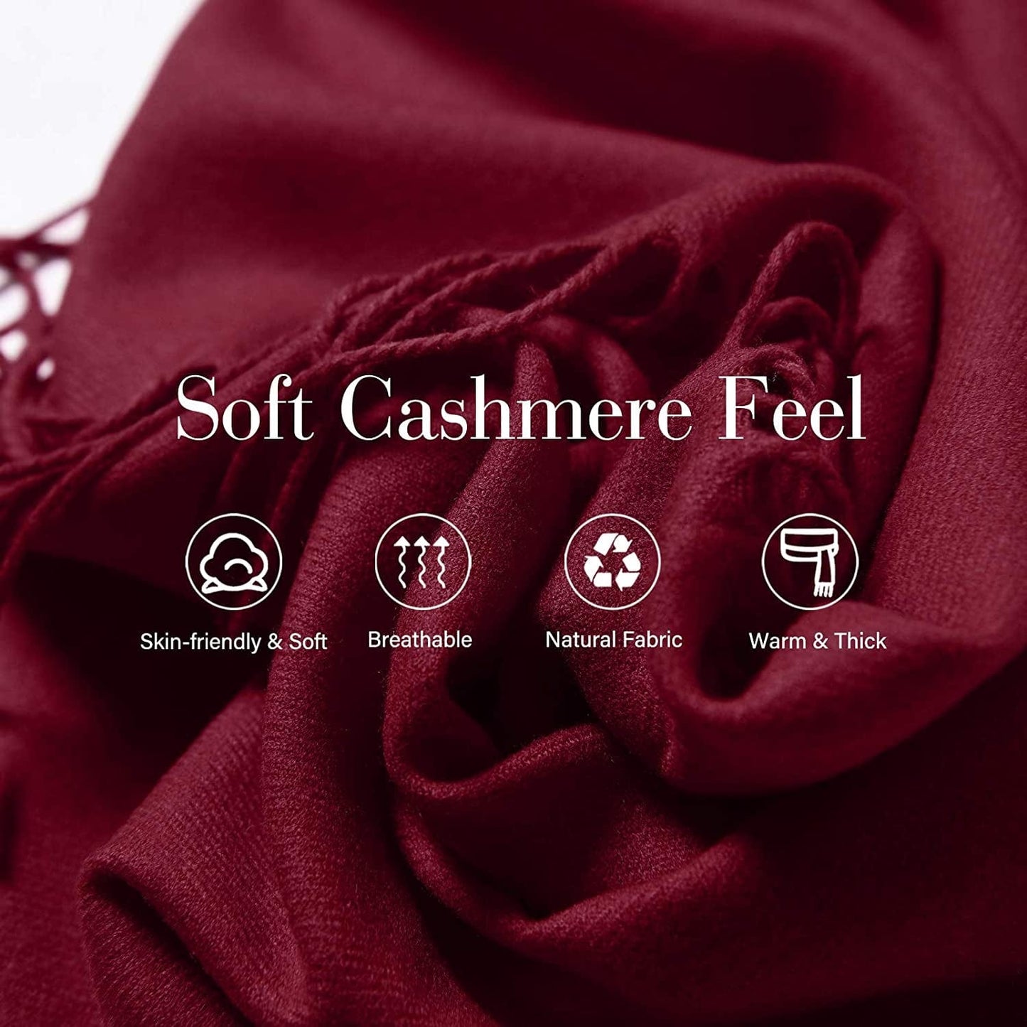 Womens Winter Scarf Cashmere Feel Pashmina Shawl Wraps Soft Warm Blanket Scarves for Women Apparel & Accessories > Clothing Accessories > Scarves & Shawls No   