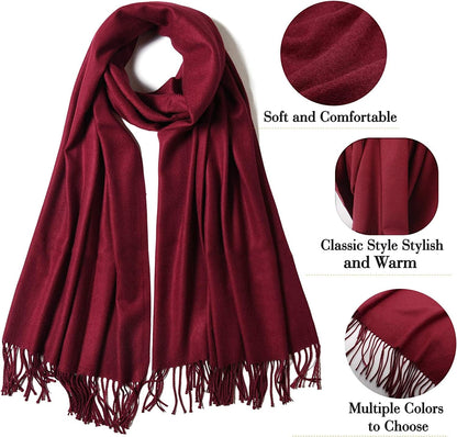 Womens Winter Scarf Cashmere Feel Pashmina Shawl Wraps Soft Warm Blanket Scarves for Women Apparel & Accessories > Clothing Accessories > Scarves & Shawls No   