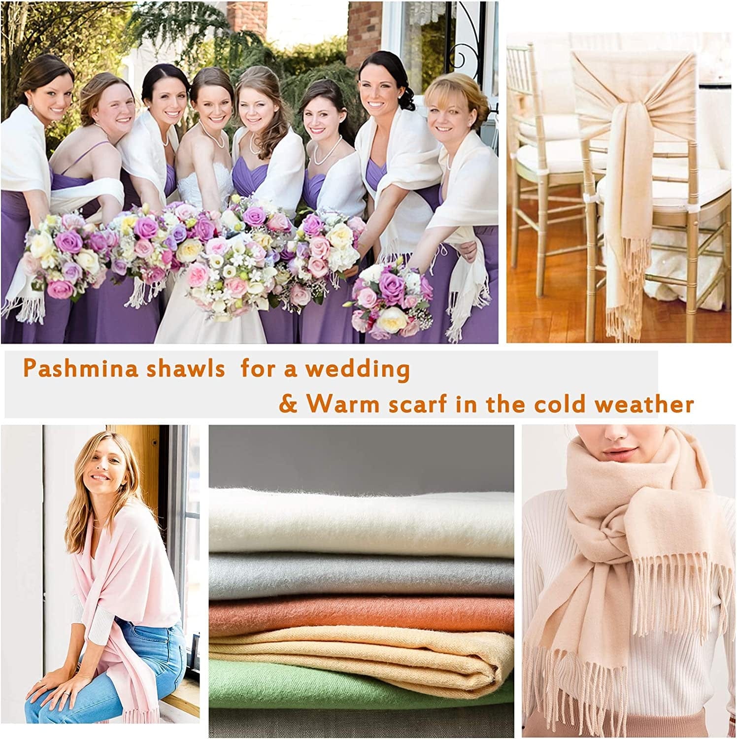 Womens Winter Scarf Cashmere Feel Pashmina Shawl Wraps Soft Warm Blanket Scarves for Women Apparel & Accessories > Clothing Accessories > Scarves & Shawls No   