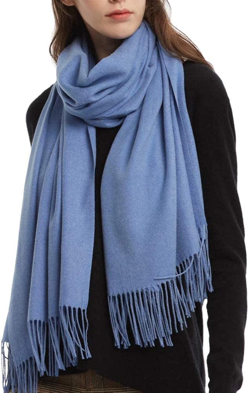 Womens Winter Scarf Cashmere Feel Pashmina Shawl Wraps Soft Warm Blanket Scarves for Women Apparel & Accessories > Clothing Accessories > Scarves & Shawls No 12-cobalt Bluedenim Blue One Size 