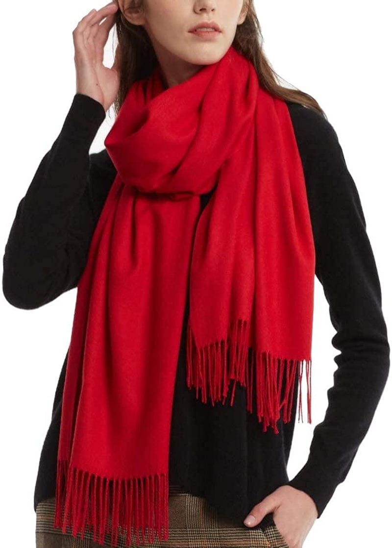 Womens Winter Scarf Cashmere Feel Pashmina Shawl Wraps Soft Warm Blanket Scarves for Women Apparel & Accessories > Clothing Accessories > Scarves & Shawls No 15-red One Size 