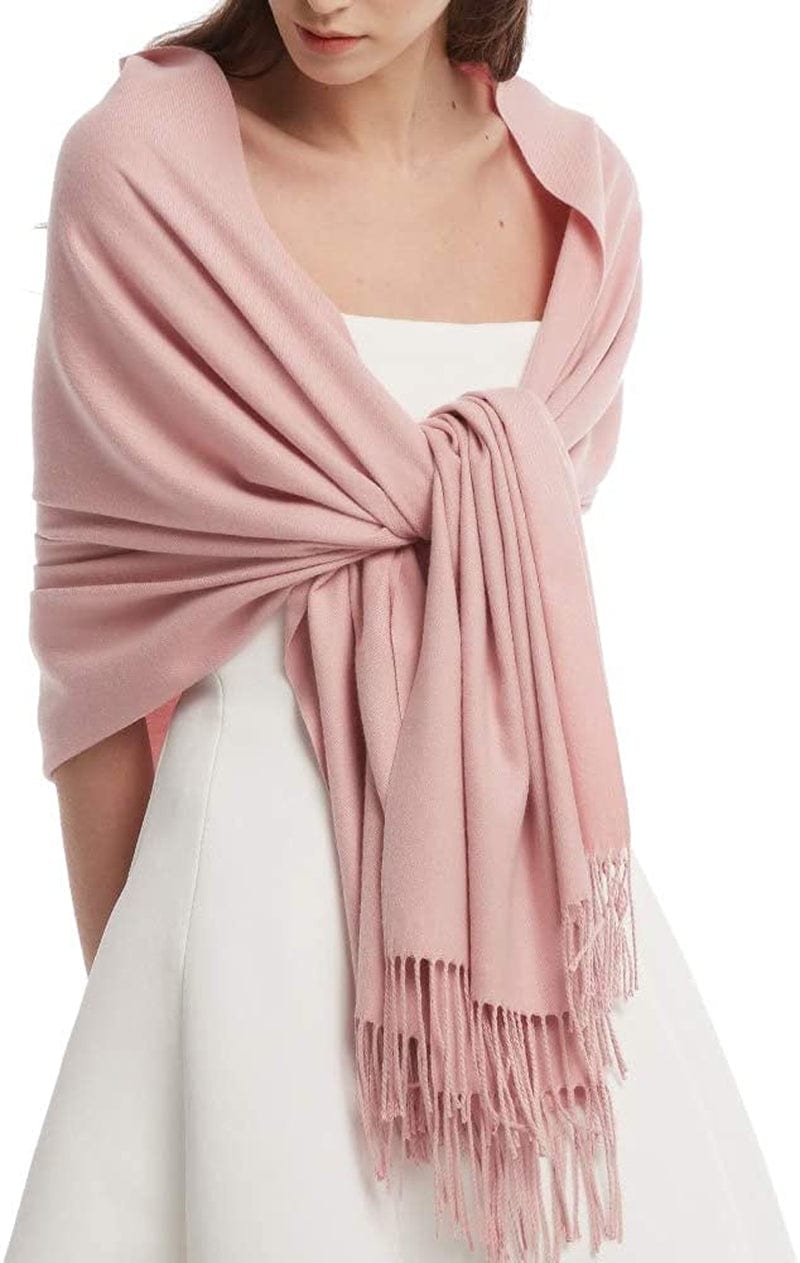 Womens Winter Scarf Cashmere Feel Pashmina Shawl Wraps Soft Warm Blanket Scarves for Women Apparel & Accessories > Clothing Accessories > Scarves & Shawls No 09-baby Pink One Size 