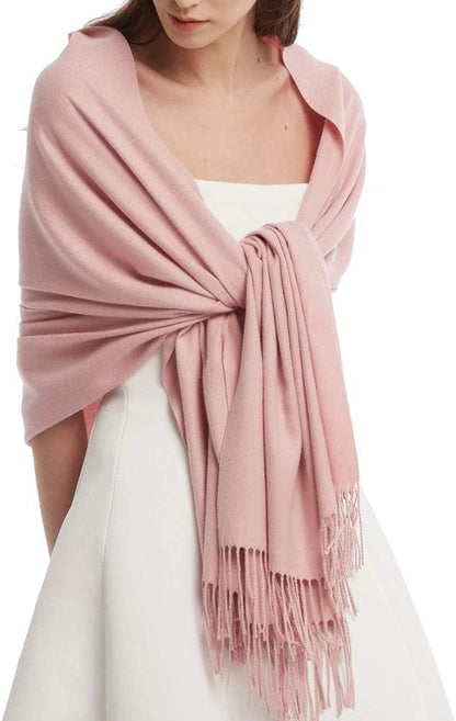Womens Winter Scarf Cashmere Feel Pashmina Shawl Wraps Soft Warm Blanket Scarves for Women Apparel & Accessories > Clothing Accessories > Scarves & Shawls No 09-baby Pink One Size 