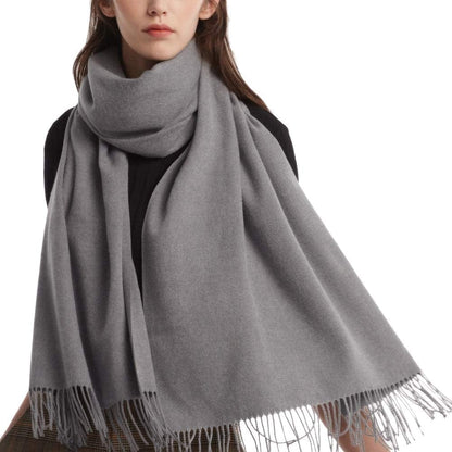 Womens Winter Scarf Cashmere Feel Pashmina Shawl Wraps Soft Warm Blanket Scarves for Women Apparel & Accessories > Clothing Accessories > Scarves & Shawls No Light Grey One Size 