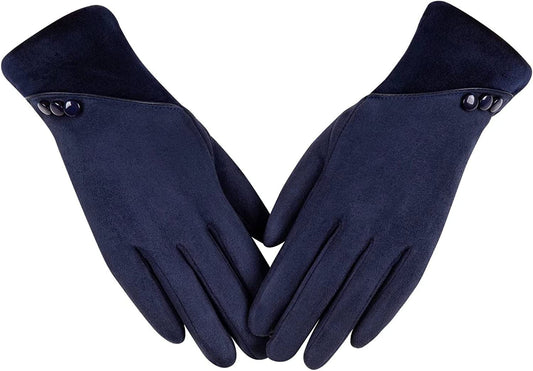 Womens Winter Warm Gloves with Sensitive Touch Screen Texting Fingers, Fleece Lined Windproof Gloves Apparel & Accessories > Clothing Accessories > Gloves & Mittens Alepo Navy Large