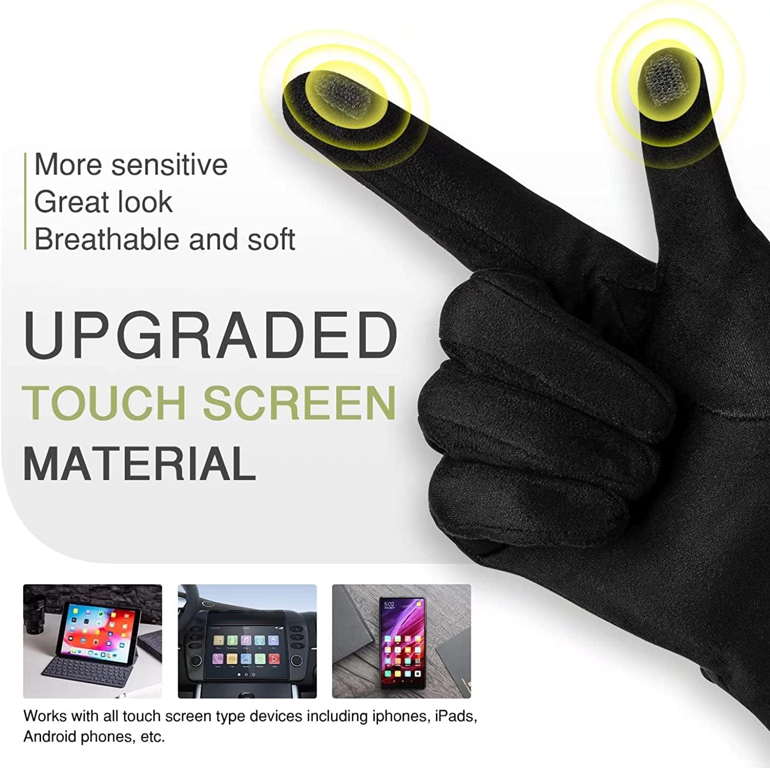 Womens Winter Warm Gloves with Sensitive Touch Screen Texting Fingers, Fleece Lined Windproof Gloves Apparel & Accessories > Clothing Accessories > Gloves & Mittens Alepo   