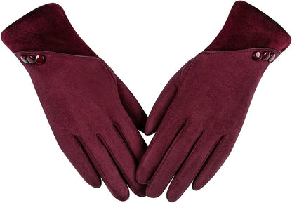 Womens Winter Warm Gloves with Sensitive Touch Screen Texting Fingers, Fleece Lined Windproof Gloves Apparel & Accessories > Clothing Accessories > Gloves & Mittens Alepo Burgundy Large 