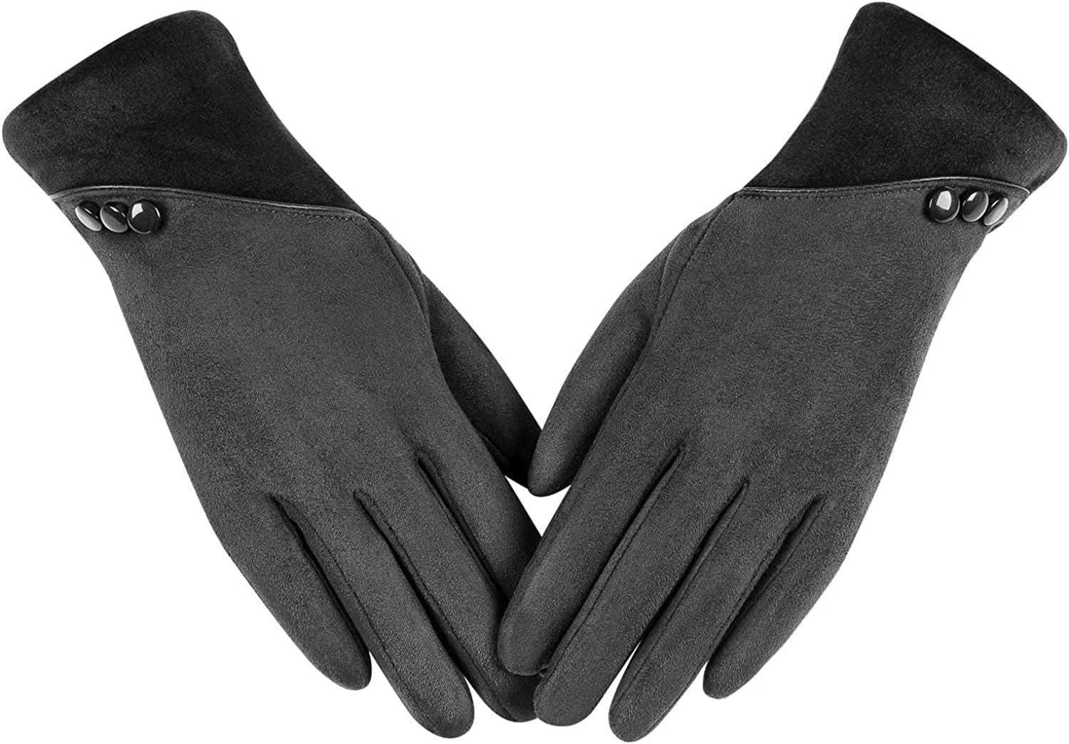 Womens Winter Warm Gloves with Sensitive Touch Screen Texting Fingers, Fleece Lined Windproof Gloves Apparel & Accessories > Clothing Accessories > Gloves & Mittens Alepo Gray Large 
