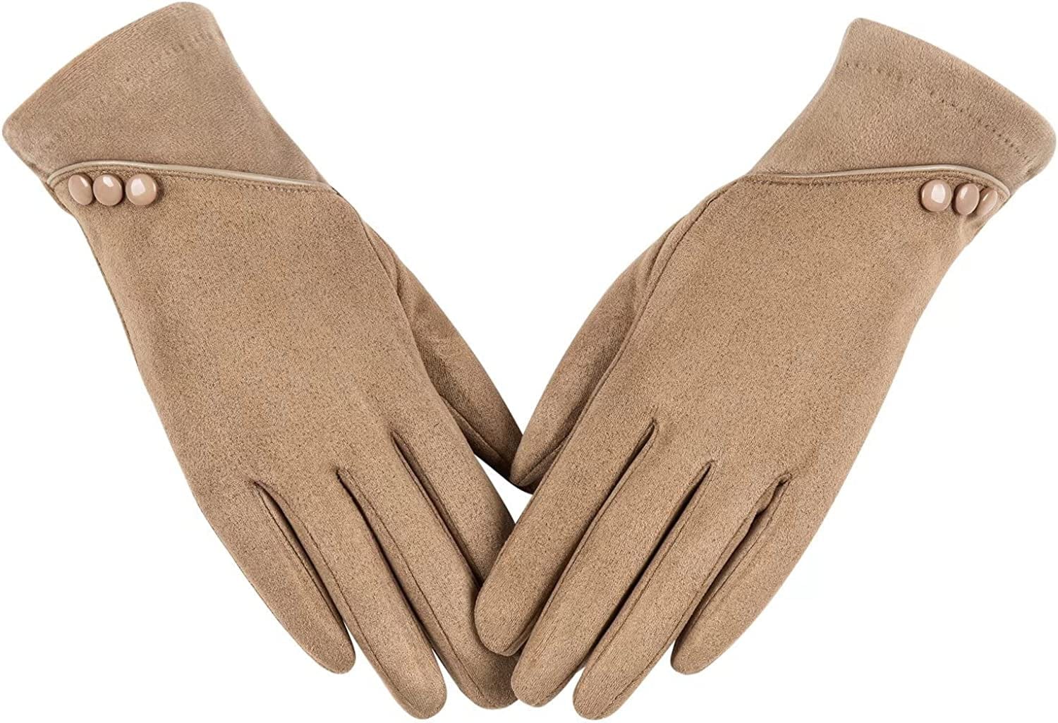 Womens Winter Warm Gloves with Sensitive Touch Screen Texting Fingers, Fleece Lined Windproof Gloves Apparel & Accessories > Clothing Accessories > Gloves & Mittens Alepo Khaki Large 