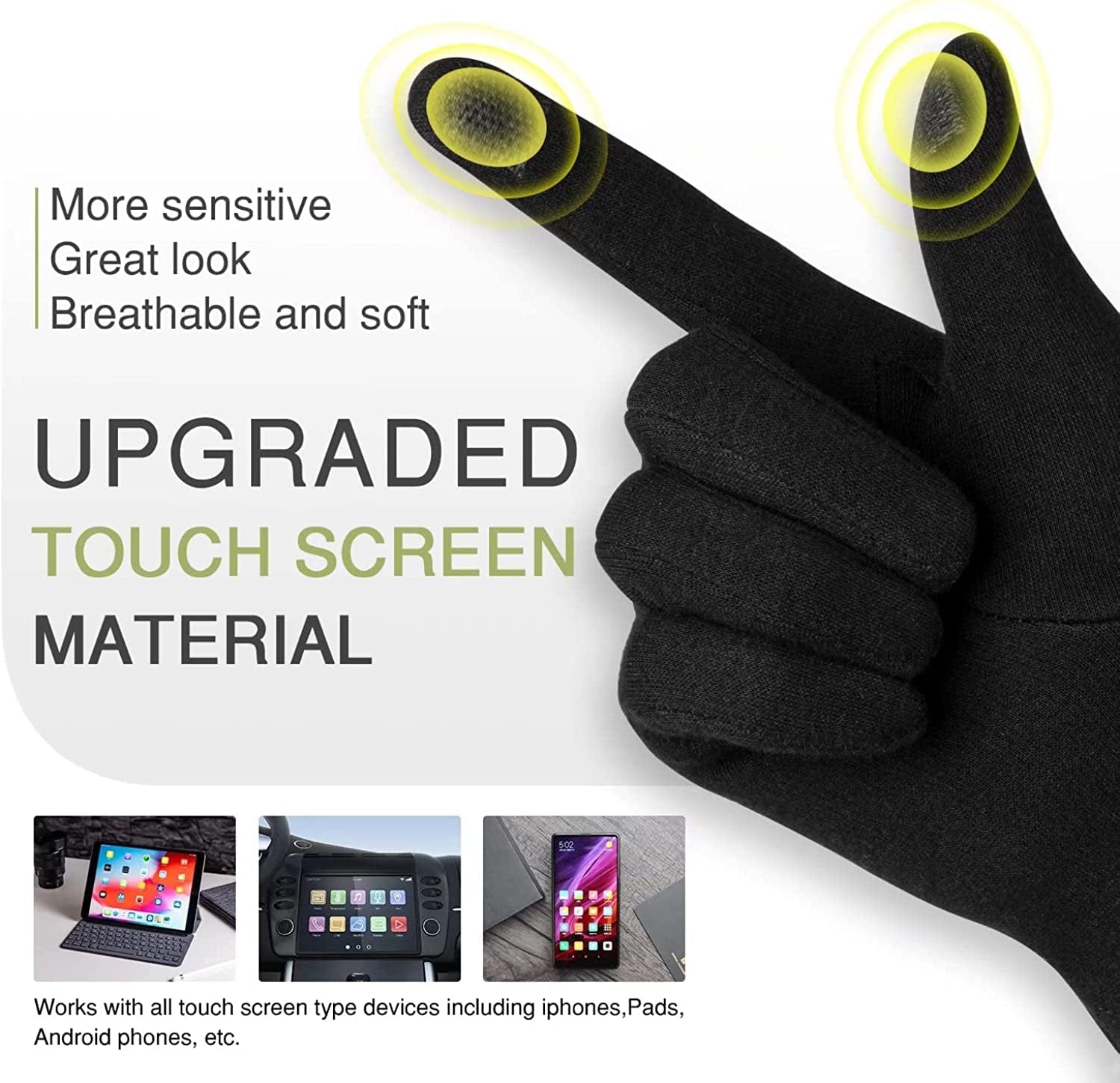 Womens Winter Warm Gloves with Sensitive Touch Screen Texting Fingers, Fleece Lined Windproof Gloves Apparel & Accessories > Clothing Accessories > Gloves & Mittens Alepo   