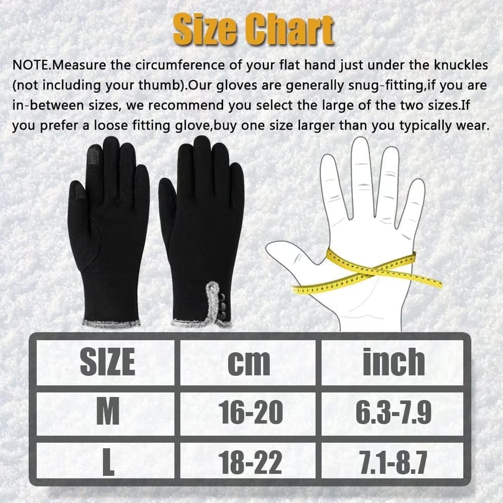 Womens Winter Warm Gloves with Sensitive Touch Screen Texting Fingers, Fleece Lined Windproof Gloves Apparel & Accessories > Clothing Accessories > Gloves & Mittens Alepo   