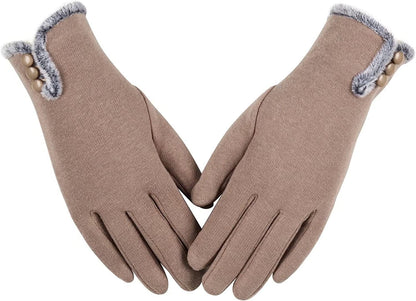 Womens Winter Warm Gloves with Sensitive Touch Screen Texting Fingers, Fleece Lined Windproof Gloves Apparel & Accessories > Clothing Accessories > Gloves & Mittens Alepo Khaki Medium 