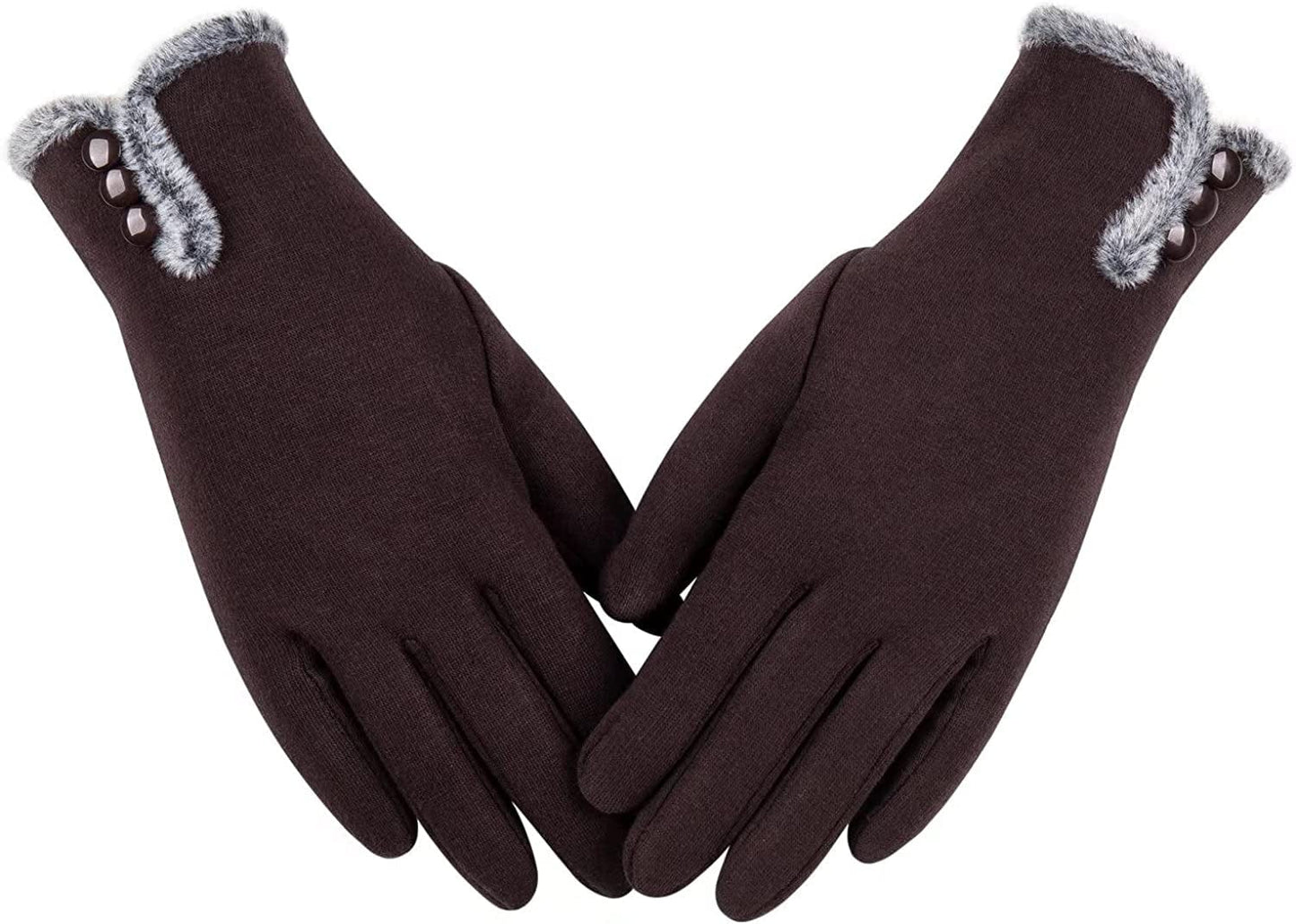 Womens Winter Warm Gloves with Sensitive Touch Screen Texting Fingers, Fleece Lined Windproof Gloves Apparel & Accessories > Clothing Accessories > Gloves & Mittens Alepo Coffee Medium 
