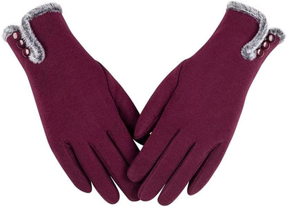 Womens Winter Warm Gloves with Sensitive Touch Screen Texting Fingers, Fleece Lined Windproof Gloves Apparel & Accessories > Clothing Accessories > Gloves & Mittens Alepo Burgundy Large 