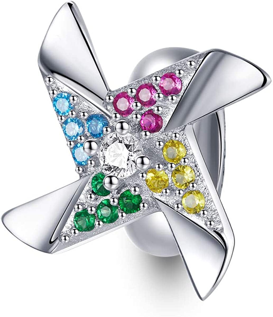 WOSTU 925 Sterling Silver Exquisite Charms Pink Love Heart Bead Charm for Bracelets the Key of Heart Charms Beads for Women Girls… Apparel & Accessories > Jewelry > Bracelets WOSTU Windmill  