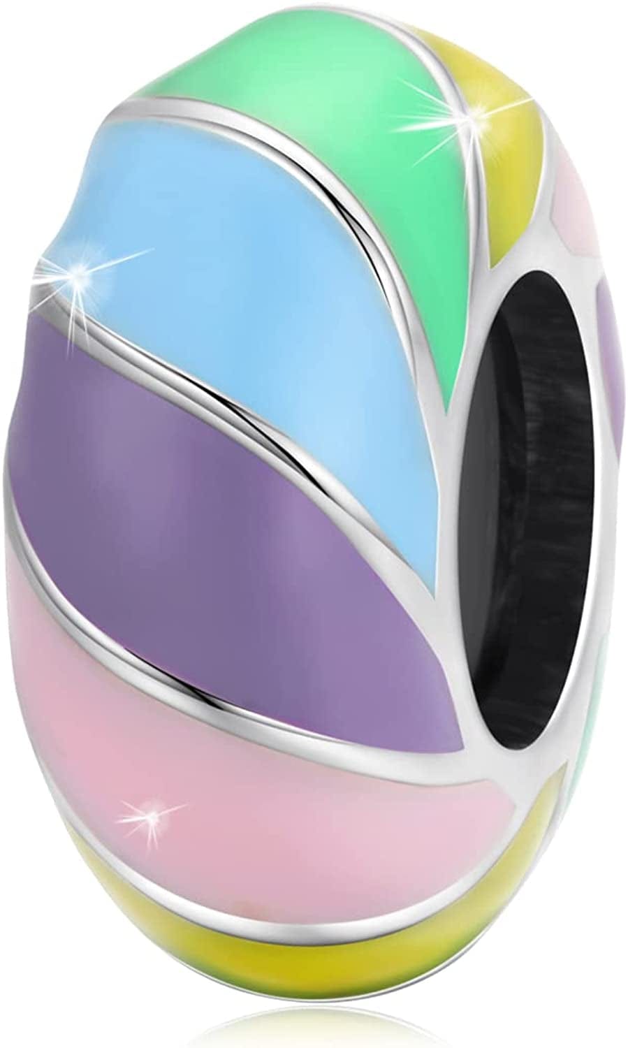 WOSTU 925 Sterling Silver Exquisite Charms Pink Love Heart Bead Charm for Bracelets the Key of Heart Charms Beads for Women Girls… Apparel & Accessories > Jewelry > Bracelets WOSTU Rainbow  